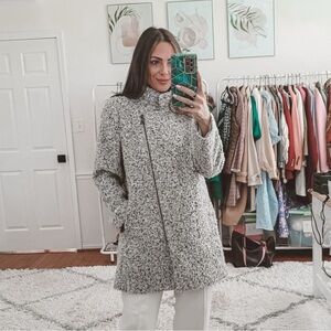 Women's Gray Wool Blend Coat Loft teddy gray